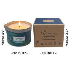 Gift-ready LUXMASA massage candle packaging