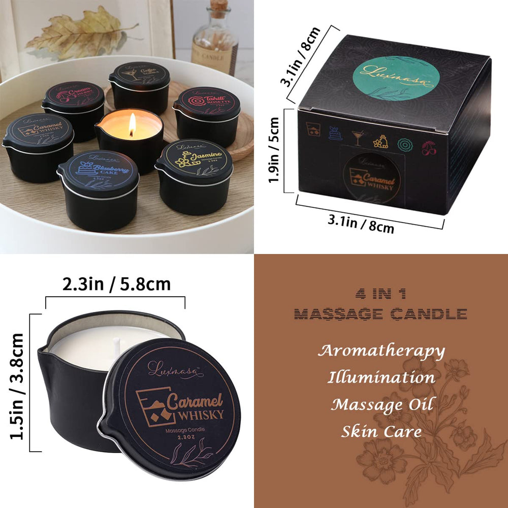 Gift-ready packaging of LUXMASA massage oil candle