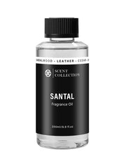 Santal diffuser oil bottle with luxury hotel-inspired branding