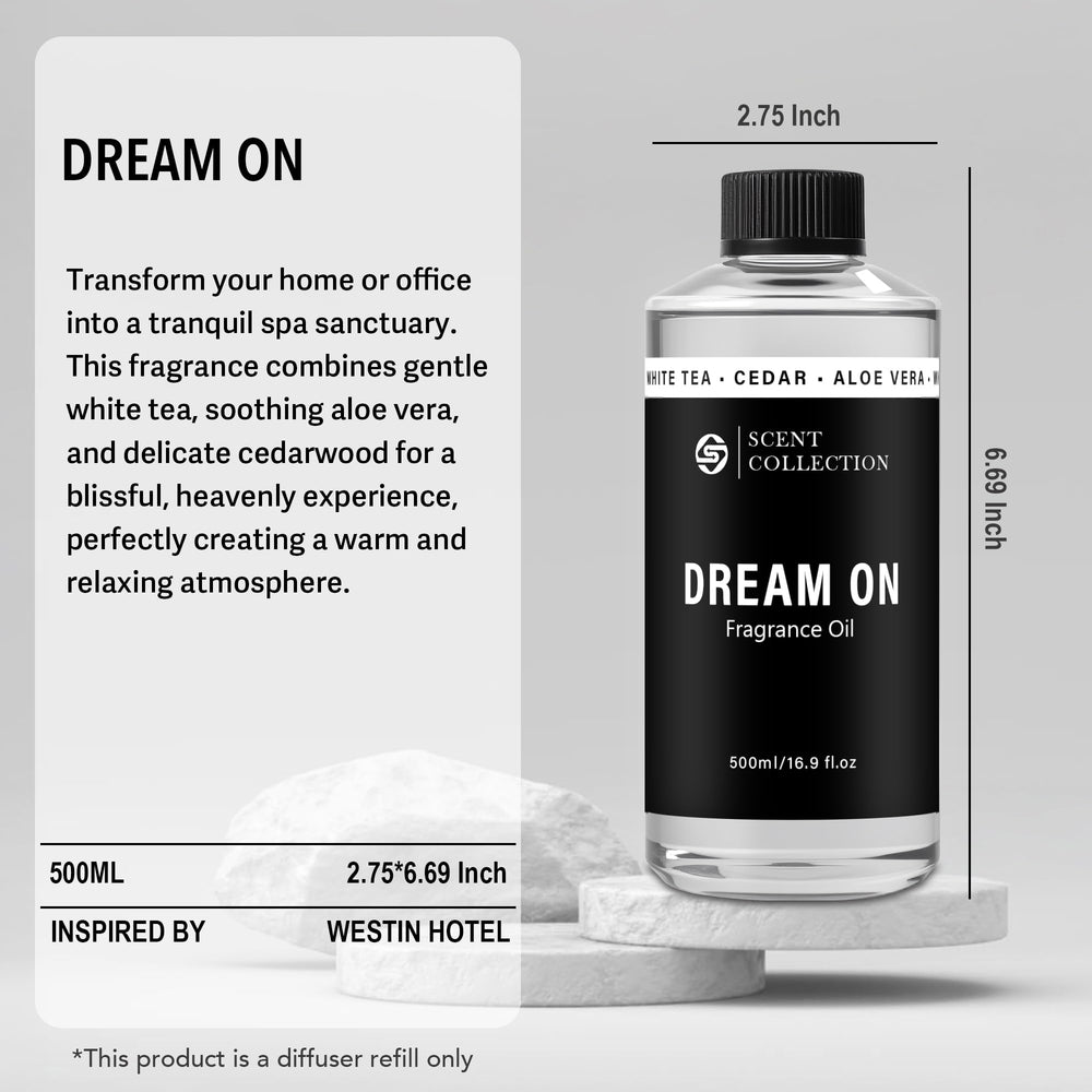 Luxury hotel-inspired Dream On White Tea Aloe Vera Lily aroma
