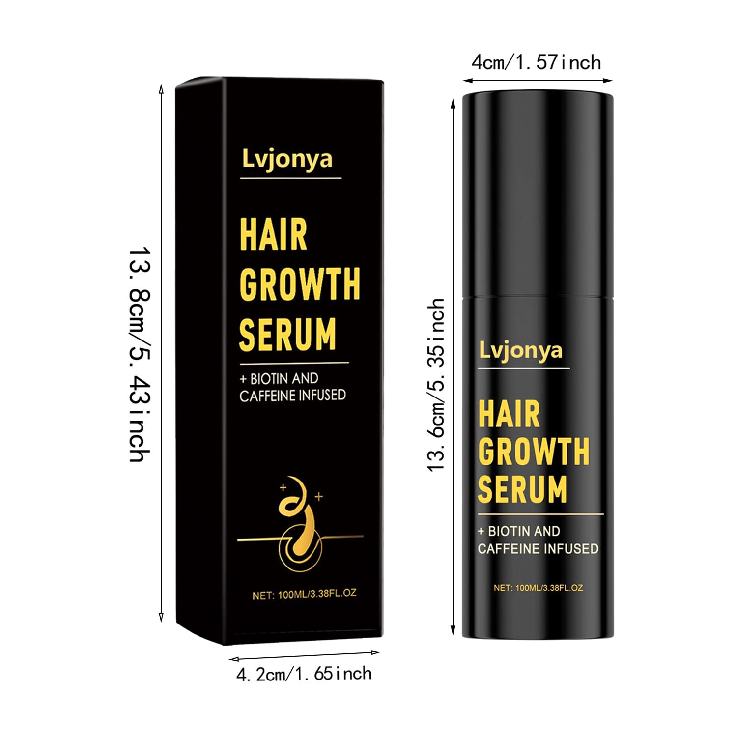 Lvjonya Lightweight formula shown on hair strands for non-greasy feel
