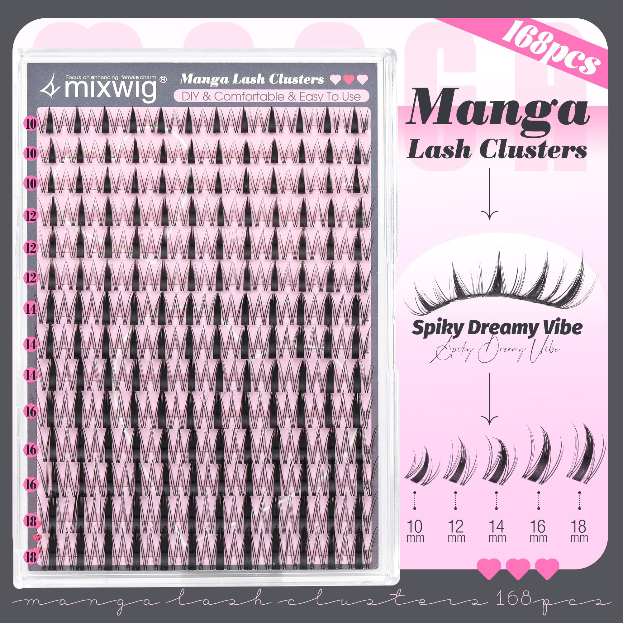 Lvmixwig textured lash clusters add depth and refined detail to makeup.
