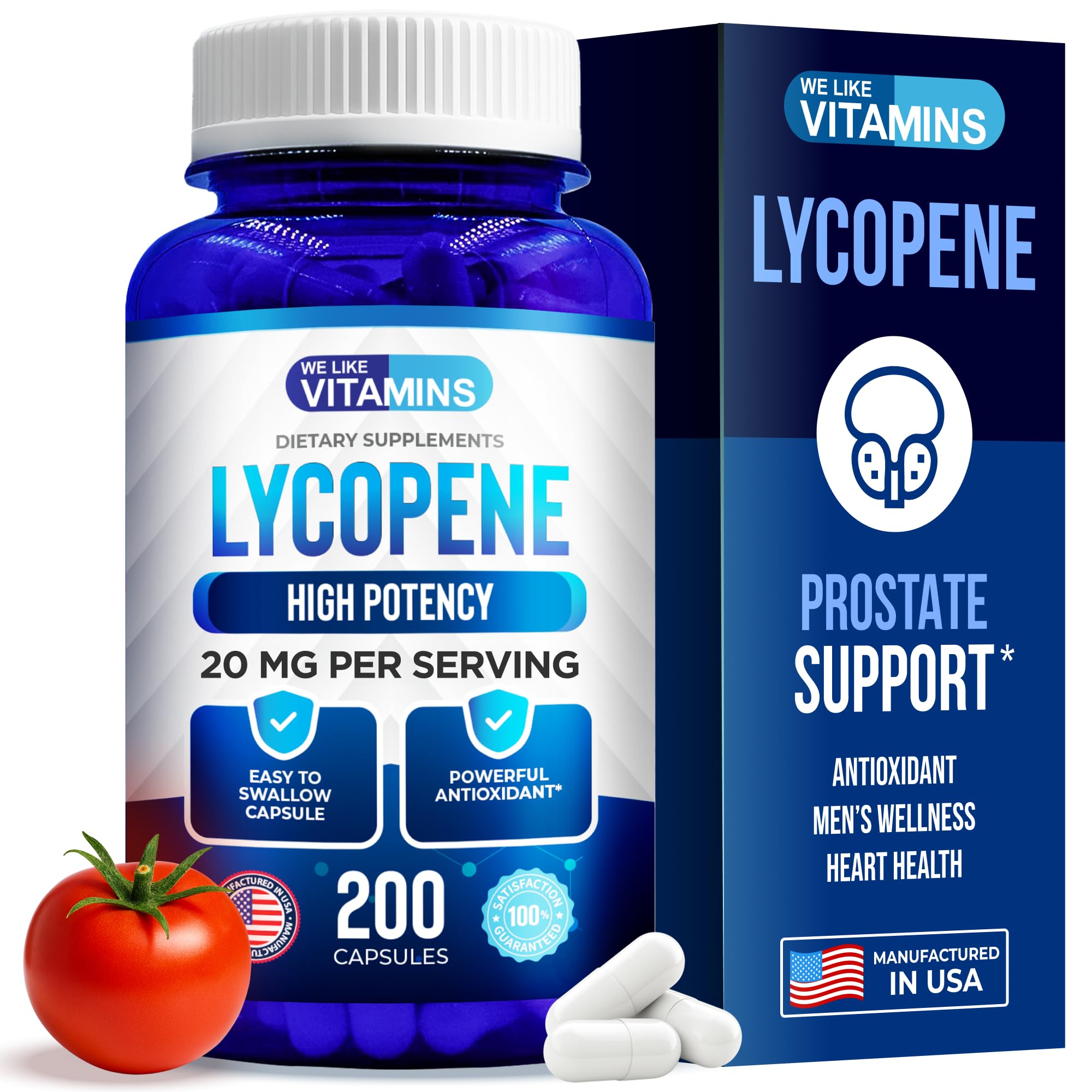 Product label showing Lycopene 20mg per serving