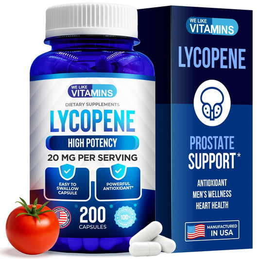 Product label showing Lycopene 20mg per serving