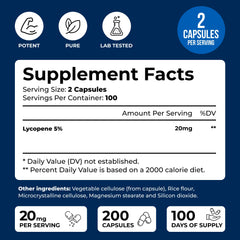USA-encapsulated Lycopene capsules on white background