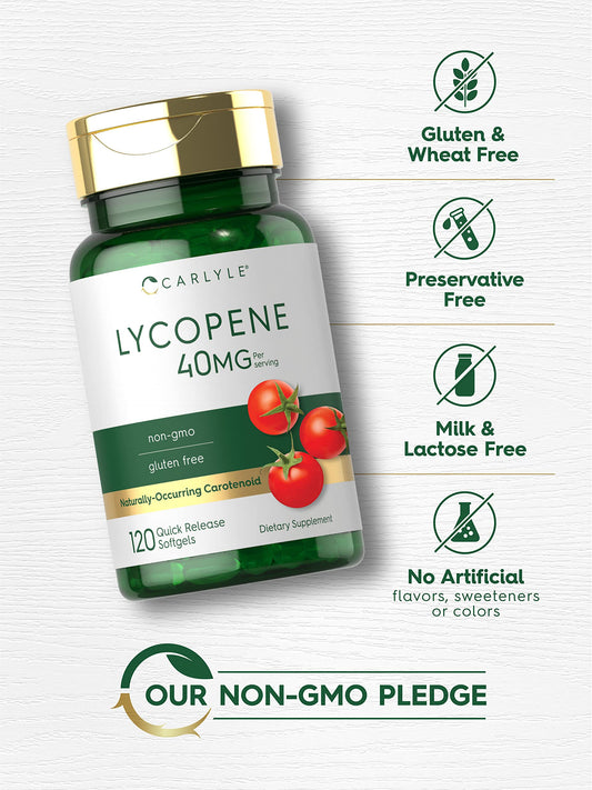 Close-up of Lycopene 40mg softgels