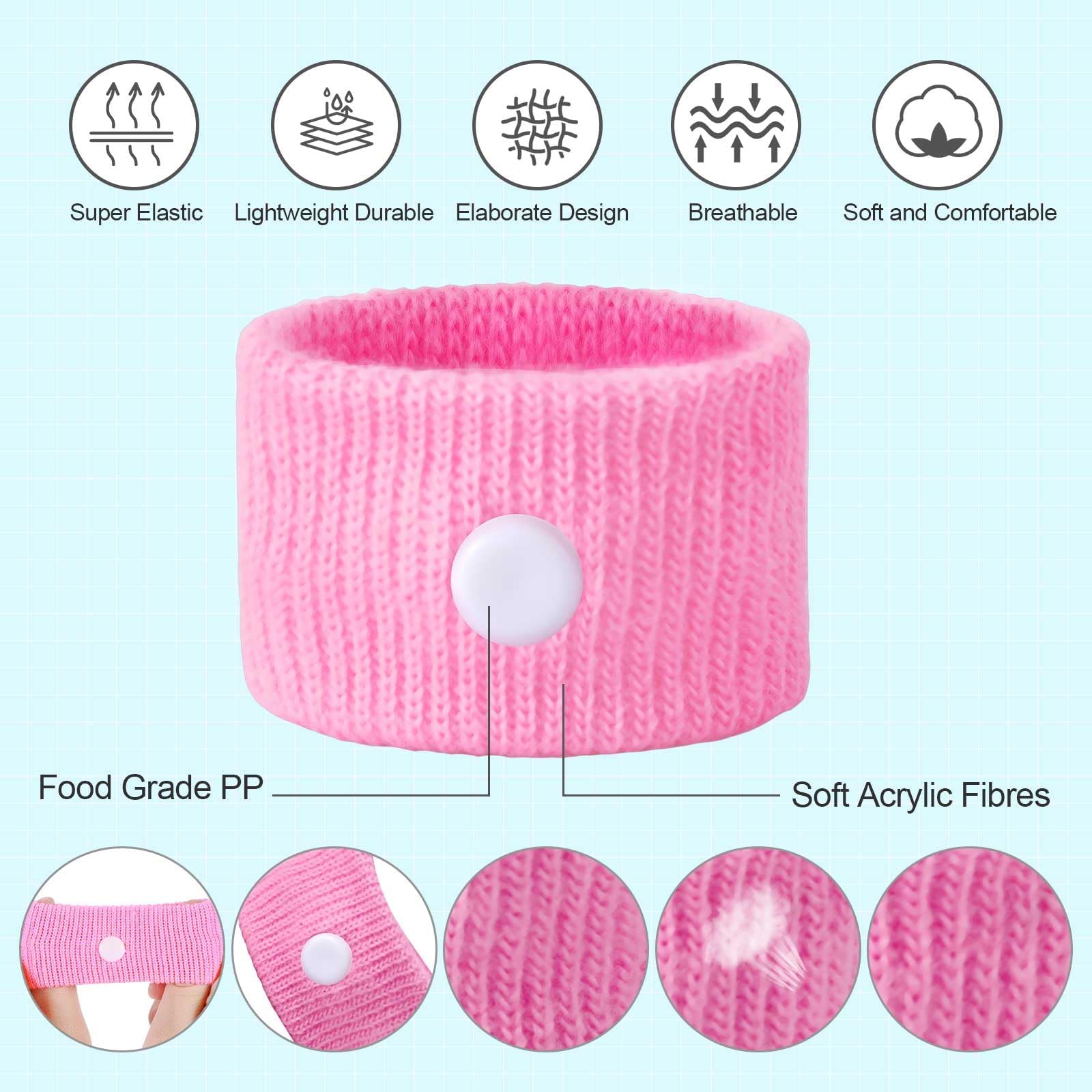 LYJEE family travel scene shows adults and kids using bands for nausea relief.