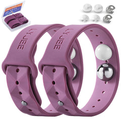 LYJEE motion sickness band on the wrist for travel nausea relief.