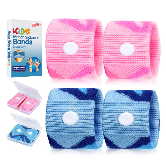 LYJEE motion sickness bands for kids worn on the wrist offering gentle comfort during travel