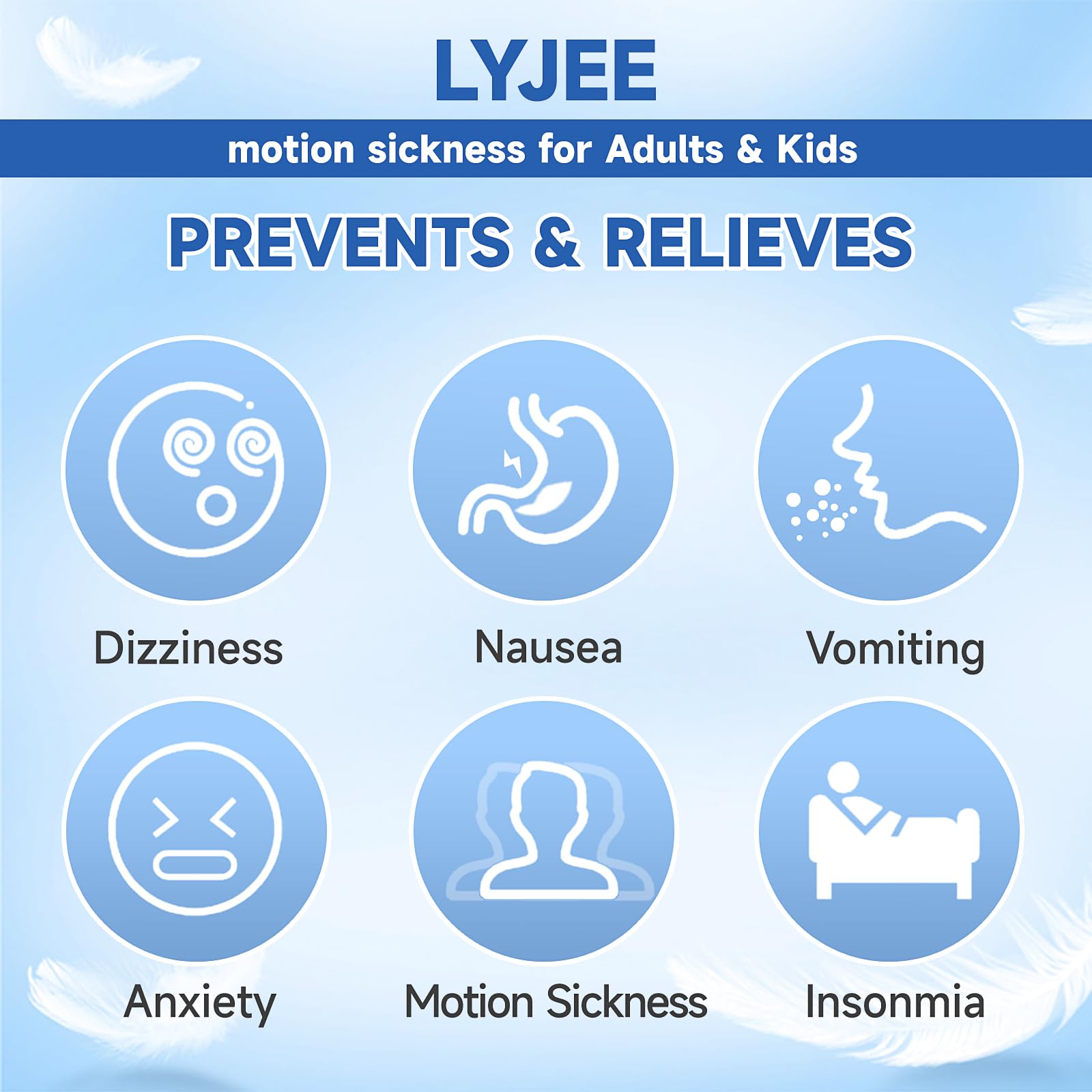 LYJEE motion sickness bands stored in a compact case for easy travel and mess-free packing.