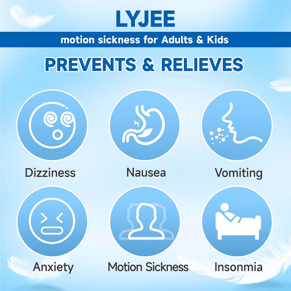 LYJEE motion sickness bands stored in a compact case for easy travel and mess-free packing.