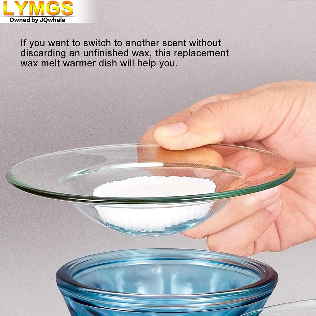 Plug-in aroma lamp compatible wax warmer dish, glass 115mm