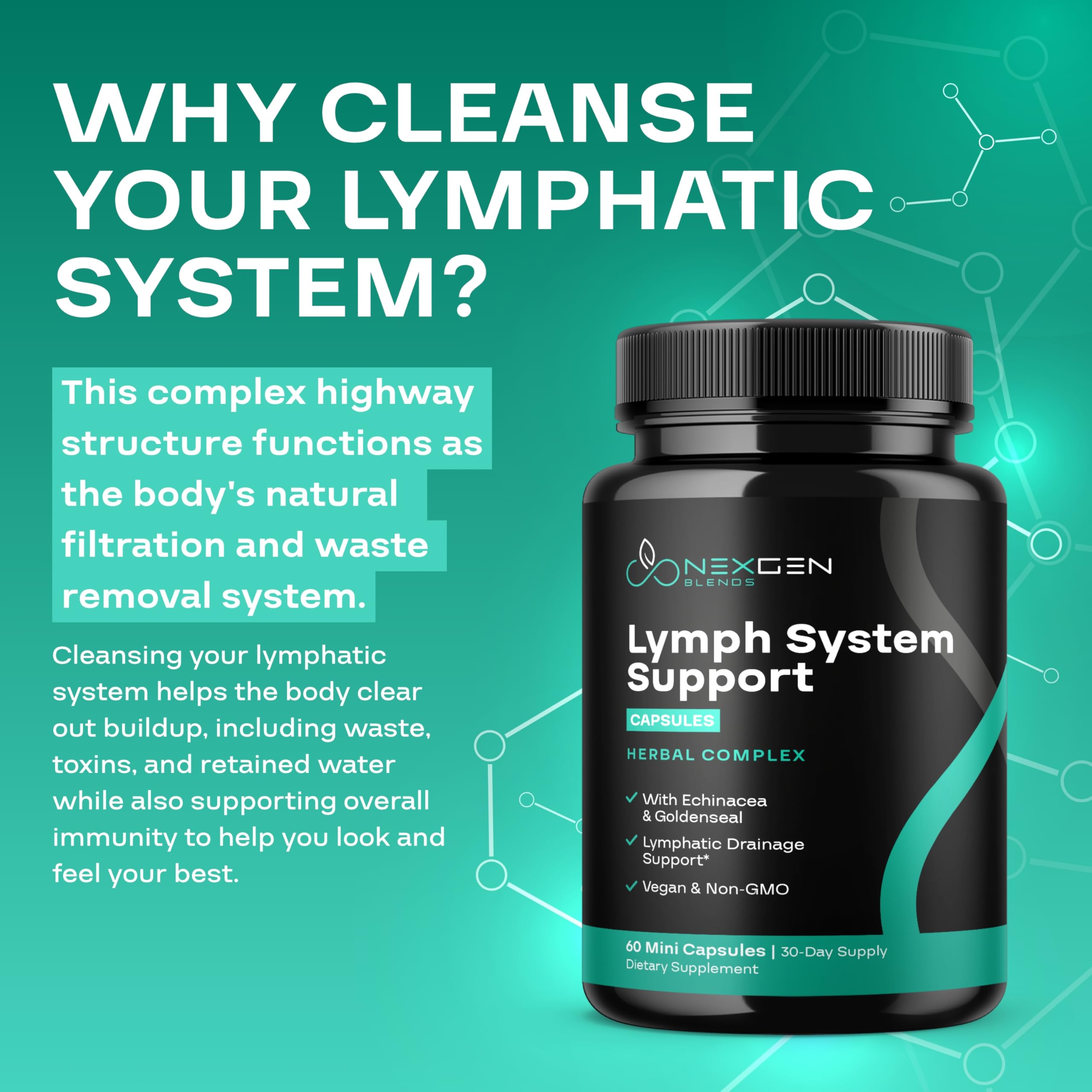 Lymph drainage supplement feature highlights