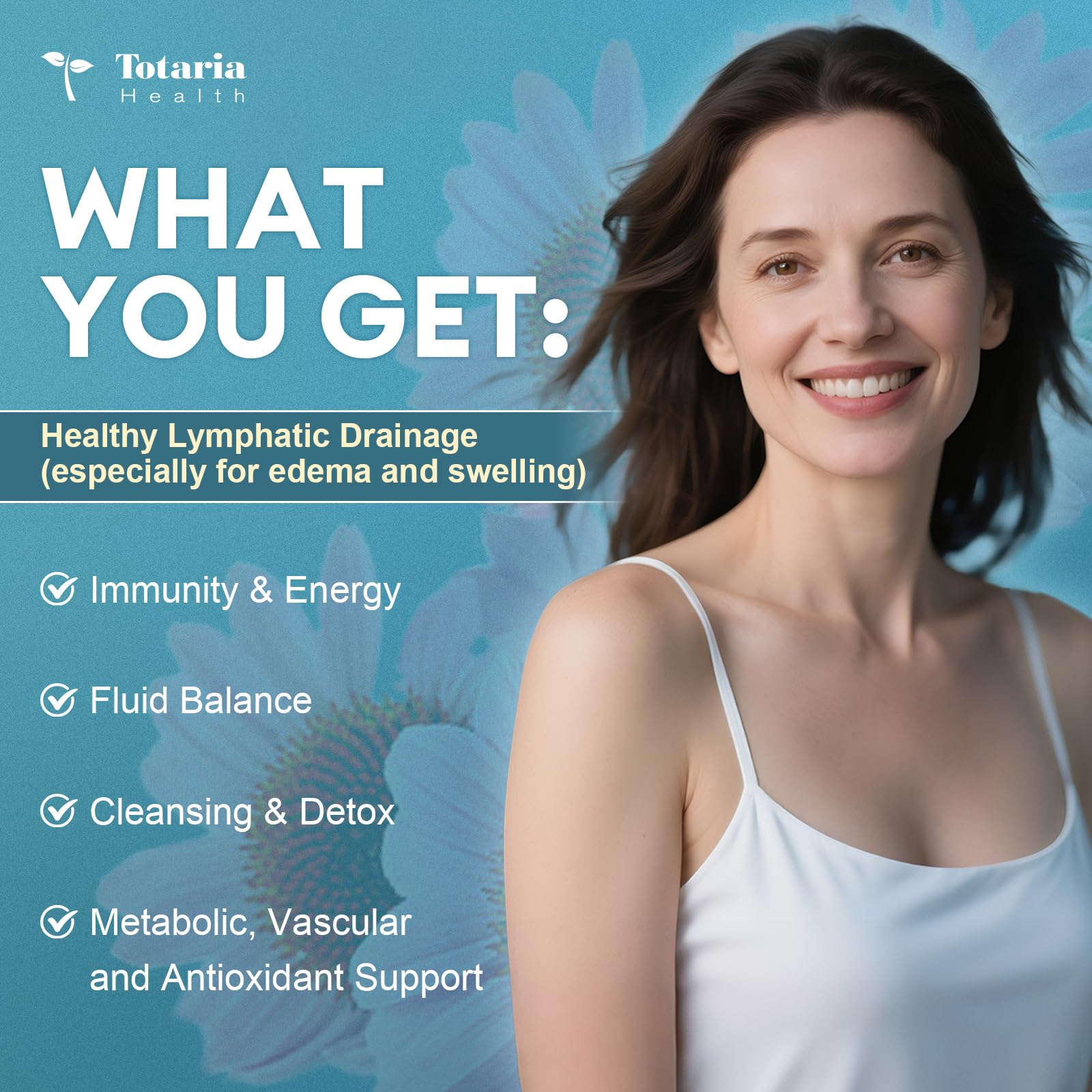 Echinacea, dandelion, burdock root, and bromelain ingredients