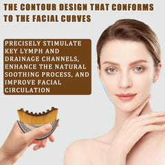 Lymphatic Contour Face Brush bristles close-up highlight soothing massage during routines.