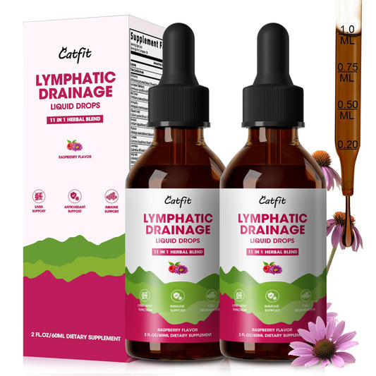 Lymphatic Drainage Drops bottle with raspberry flavor