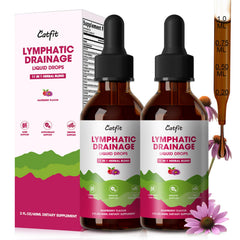 Lymphatic Drainage Drops bottle with raspberry flavor