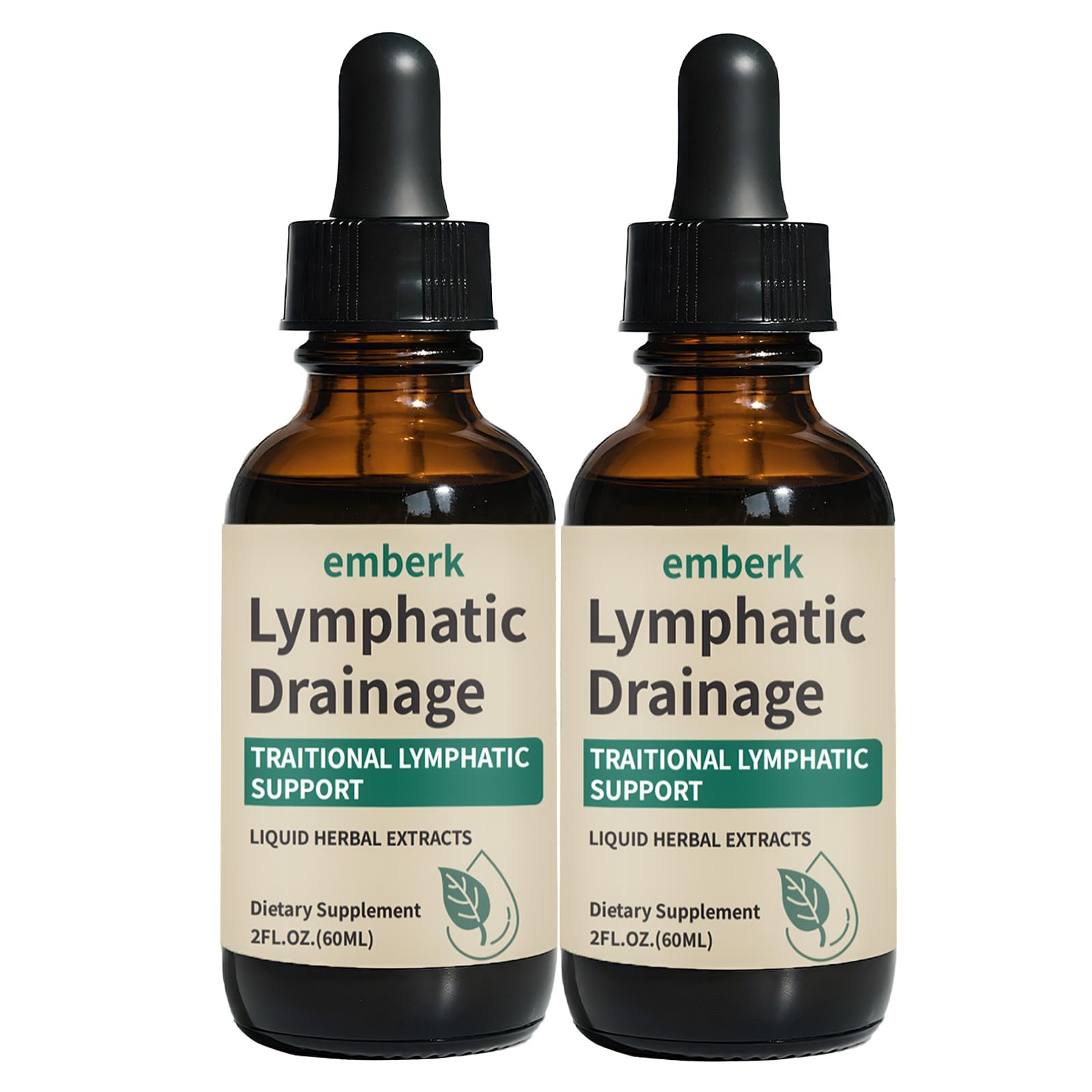 Bottle of Lymphatic Drainage Drops with Elderberry and Echinacea, 2000mg, 2oz