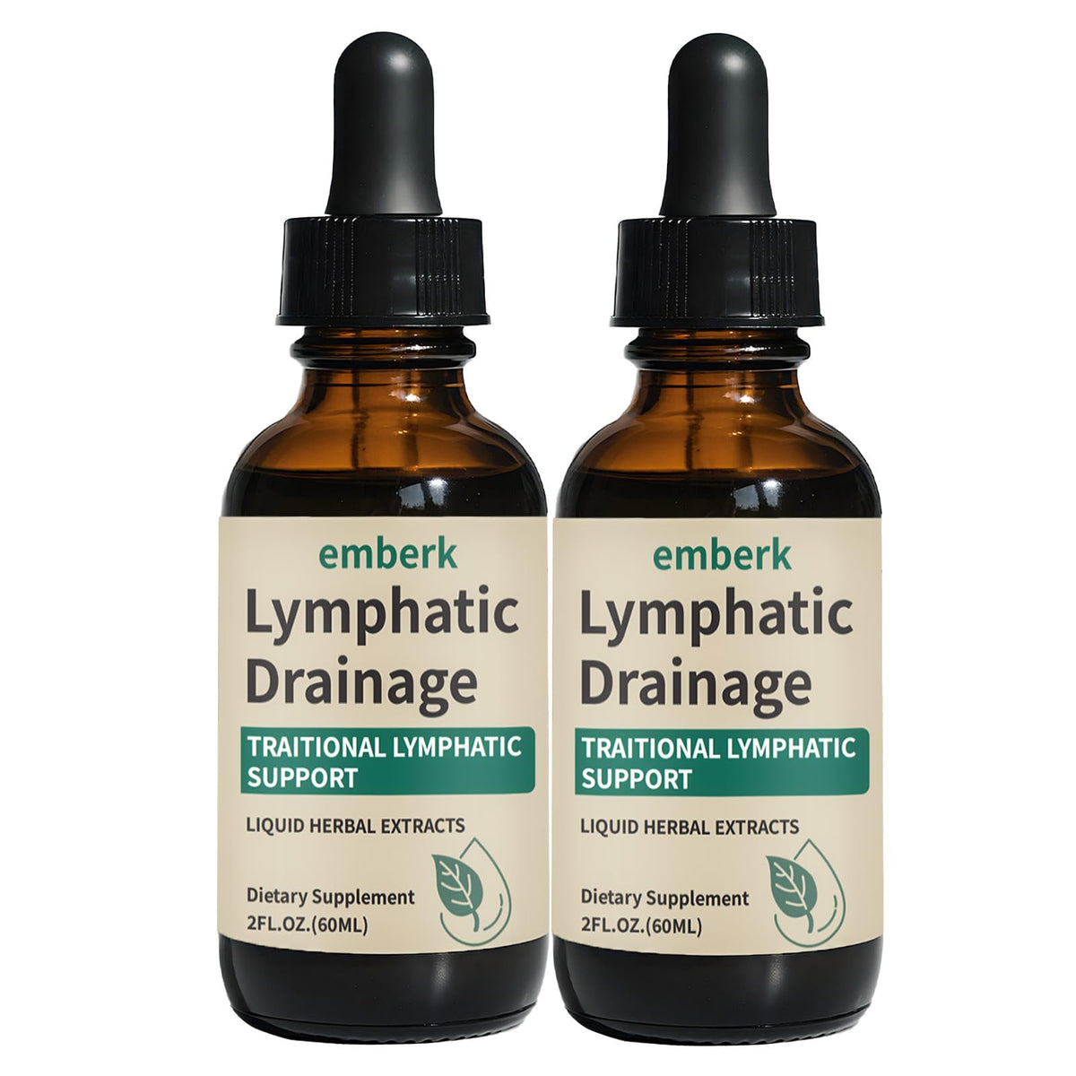 Bottle of Lymphatic Drainage Drops with Elderberry and Echinacea, 2000mg, 2oz