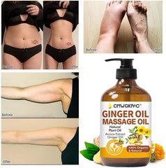 Ginger oil promoting lymphatic drainage in a spa setting