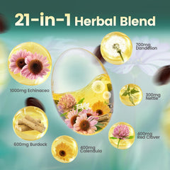 21-in-1 herbal blend featuring echinacea, dandelion, burdock