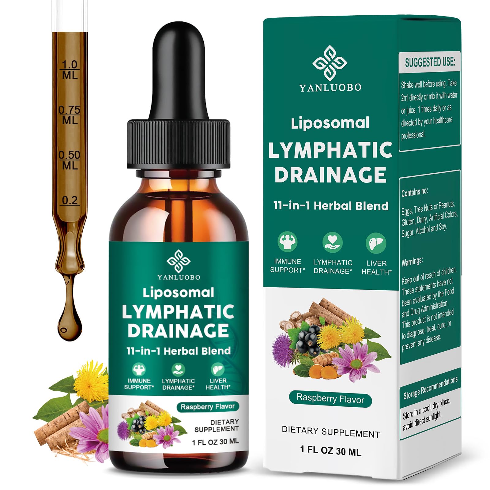 Lifestyle shot of a person using Lymphatic Drainage Drops daily