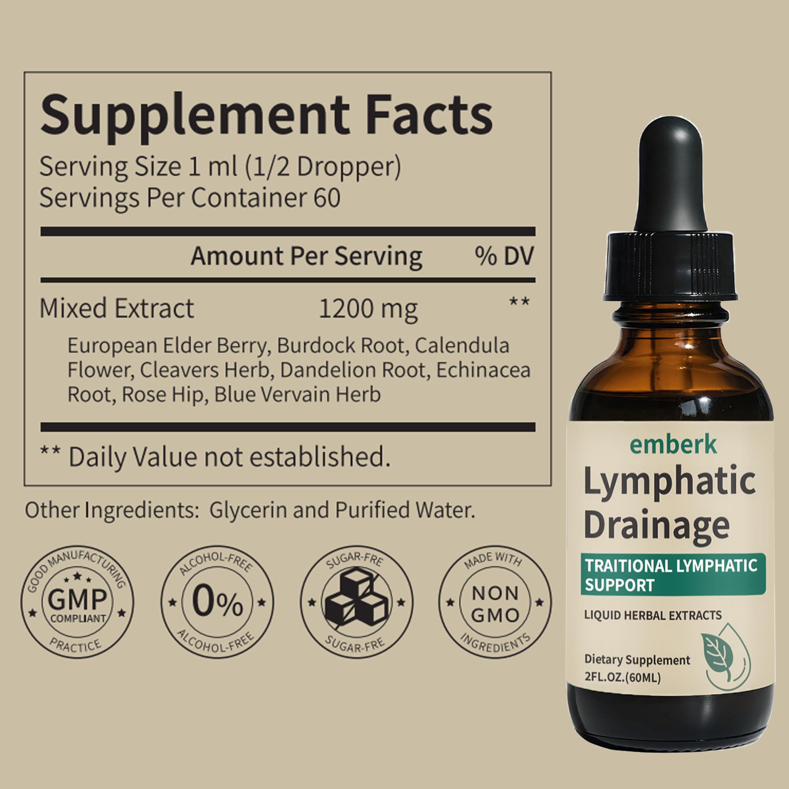 Herbal lymphatic drops with Blue Vervain and Calendula