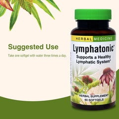 Herbs Etc Lymphatonic Softgels two-pack bottle display