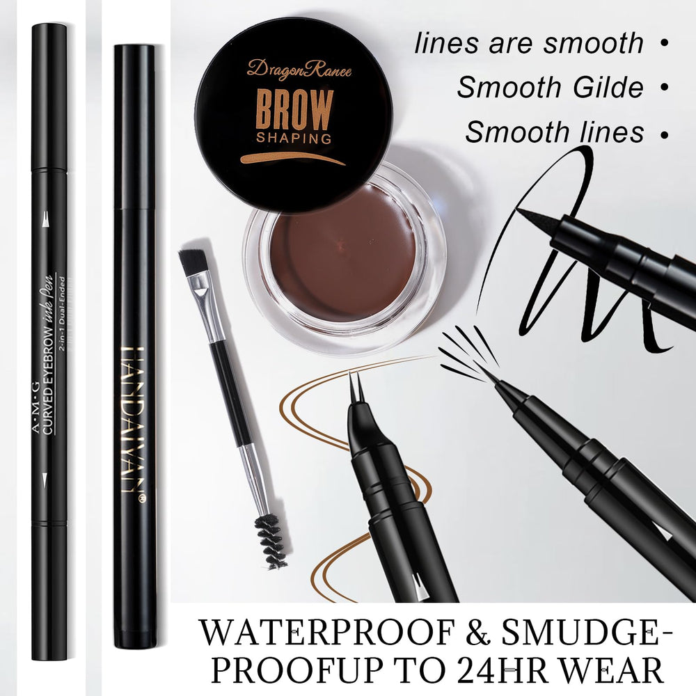 LYNEMOGA eyebrow pen used as base makeup and eyeliner