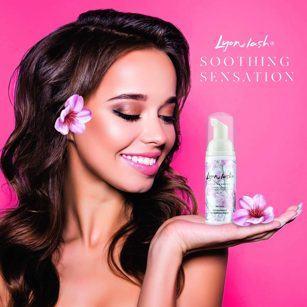 Lyon Lash Foam Cleanser Bottle showcasing oil-free formula.