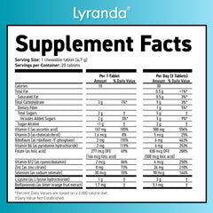 Two chewable Lysine tablets showing 1000mg dosage