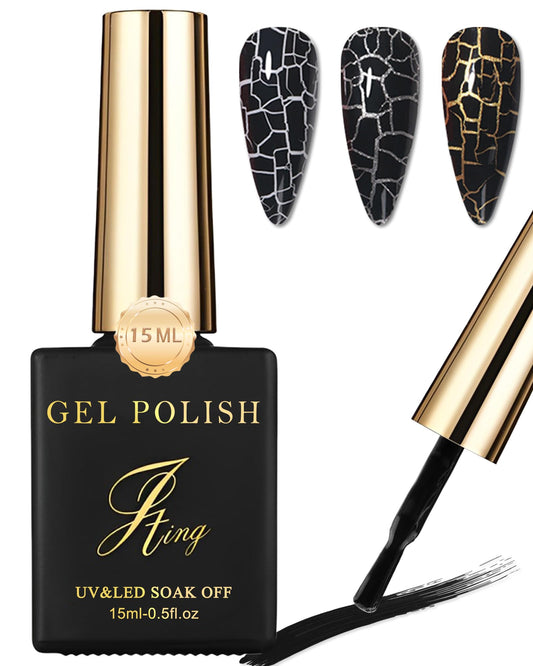 LYSdefeu 3D crackle nail polish bottle shows bold crackle texture for dramatic nails.