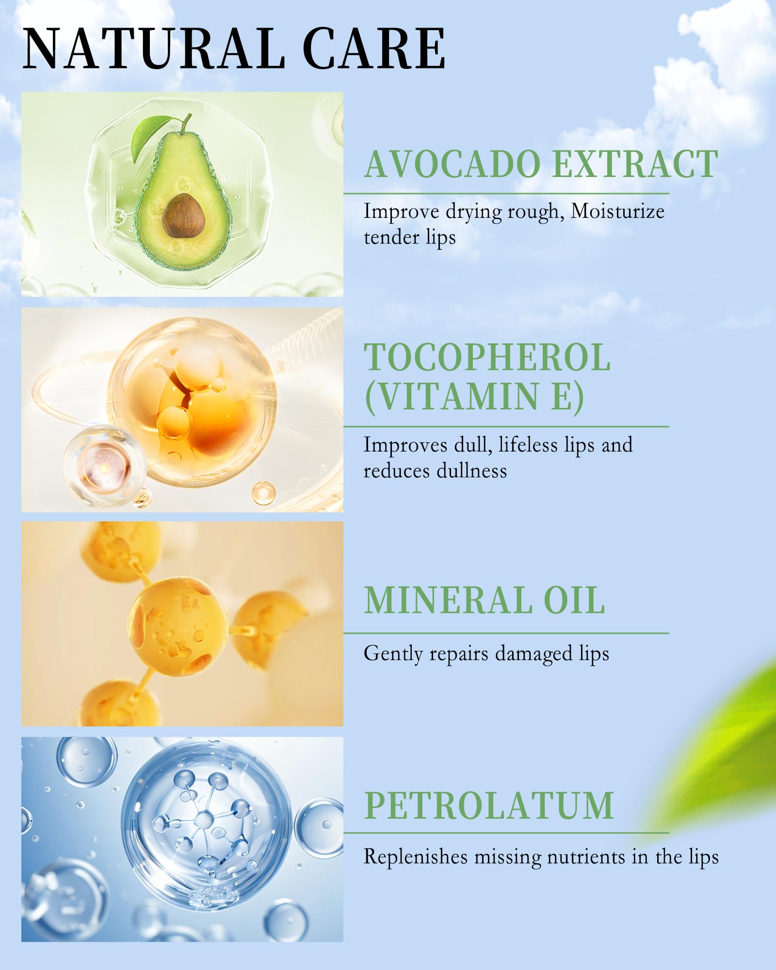 LYSdefeu avocado lip balm colorless formula with non-sticky finish.