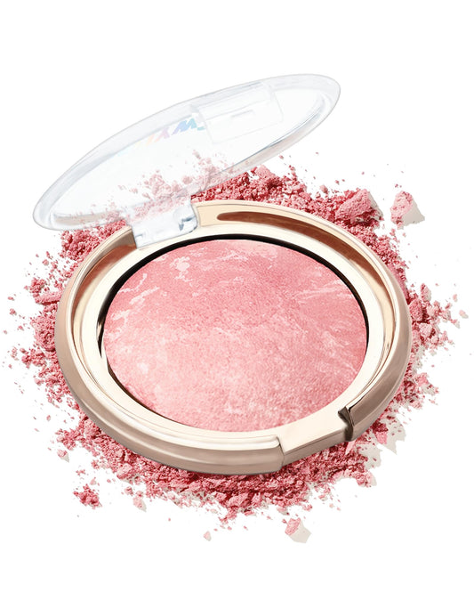 LYSdefeu Baked Blush Peachy Marble Palette front view for natural glow