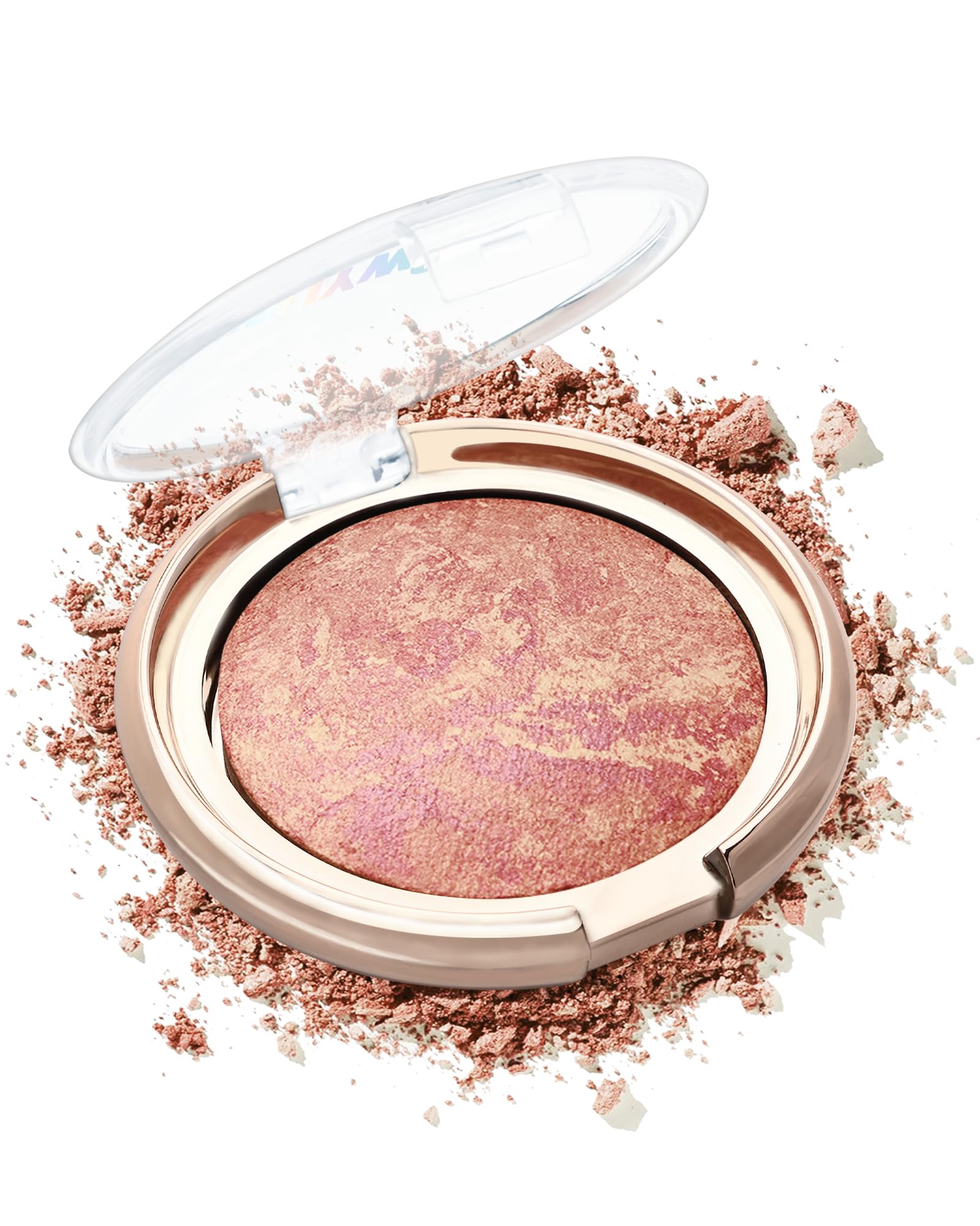 LYSdefeu baked powder blush marble palette close-up showing marbled glow for natural radiance