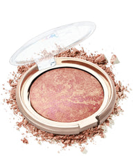 LYSdefeu baked powder blush marble palette close-up showing marbled glow for natural radiance
