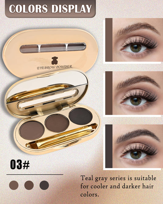LYSdefeu eyebrow palette swatch showing three colors for blending and building