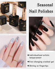 LYSdefeu unique crackle nail effect suits casual and glam looks.