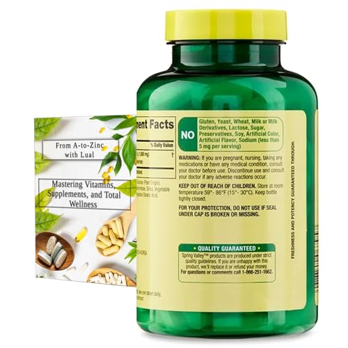 Spring Valley L-Lysine bottle label highlighting gluten- and dairy-free formula