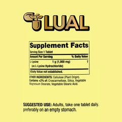 Close-up of a single 1000 mg L-Lysine tablet