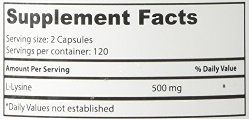 L-Lysine 500 mg dietary supplement