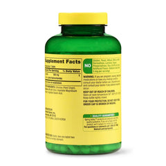 Front view of bottle displaying 250 tablets