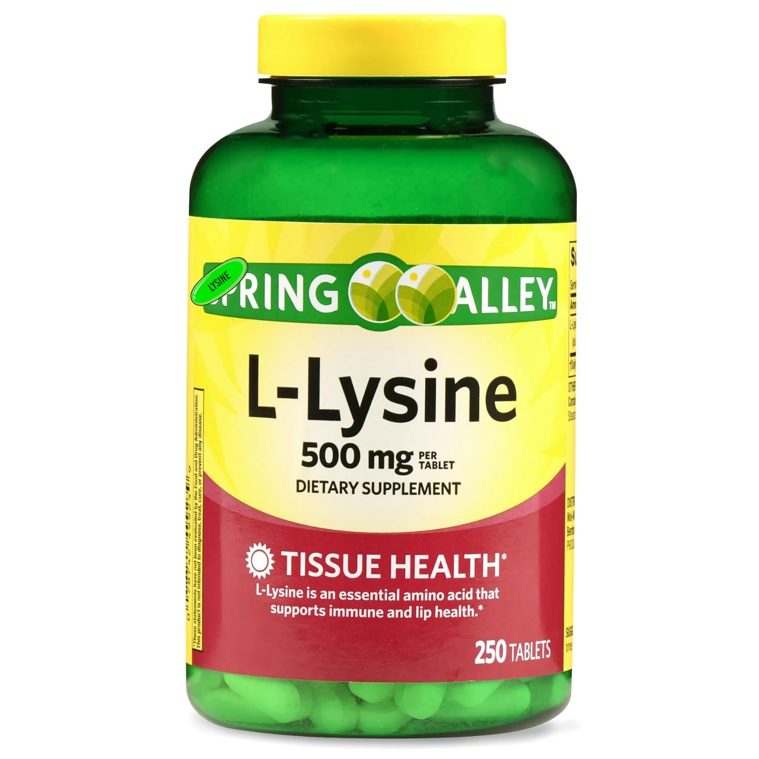 Blister pack of L-Lysine 500 mg tablets
