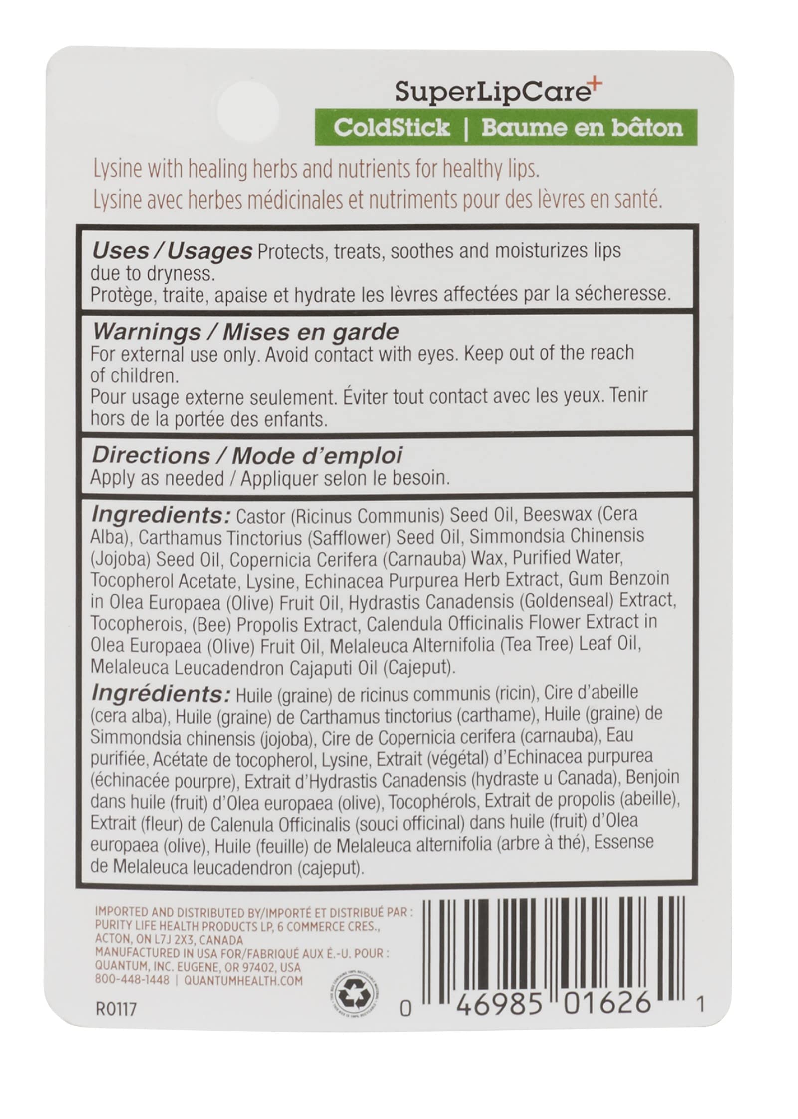Lysine and calendula ingredients highlighting soothing properties