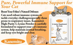 Silicon dioxide-free L-lysine immune support powder for cats, 5.3 oz