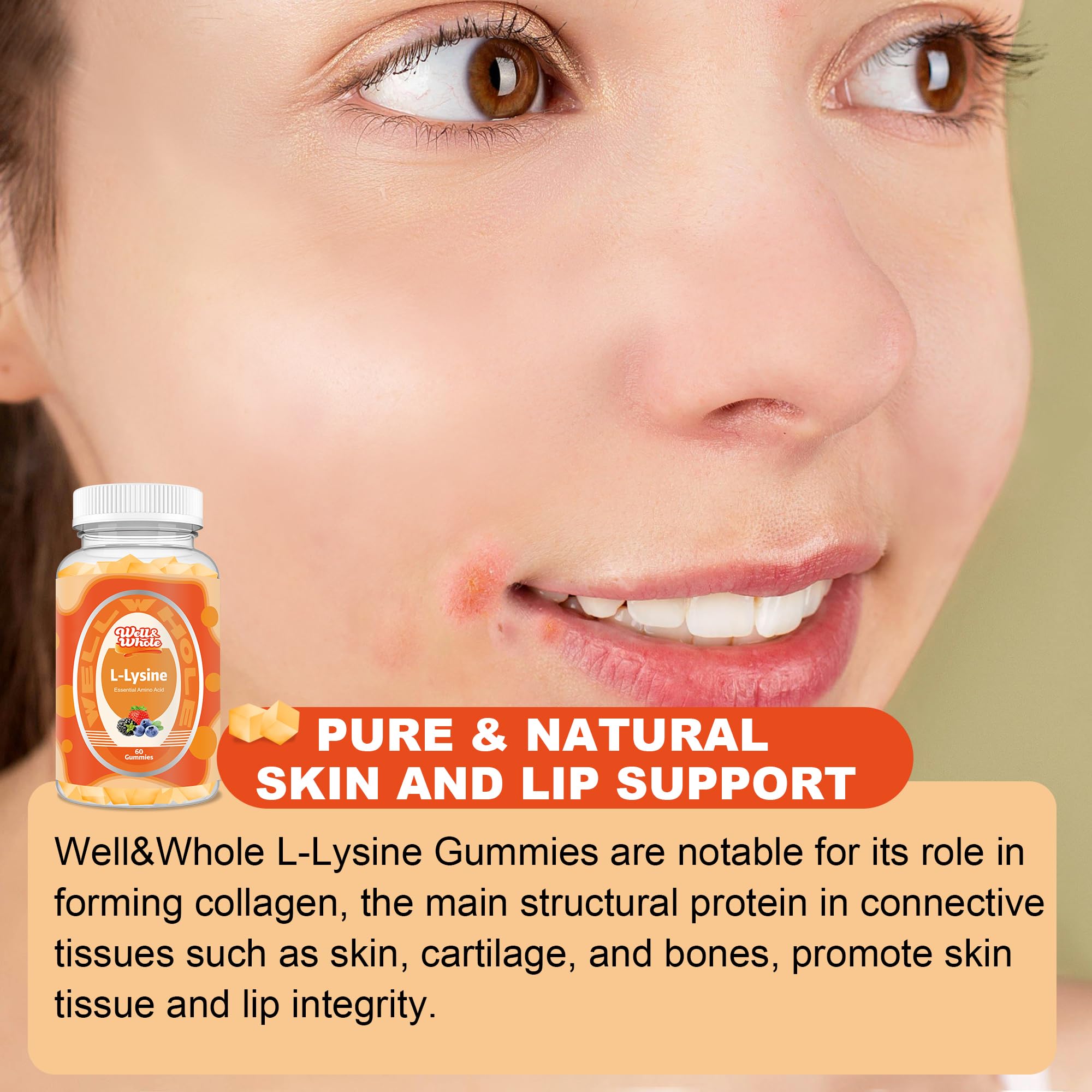 Nutrition facts panel for L-Lysine Gummies