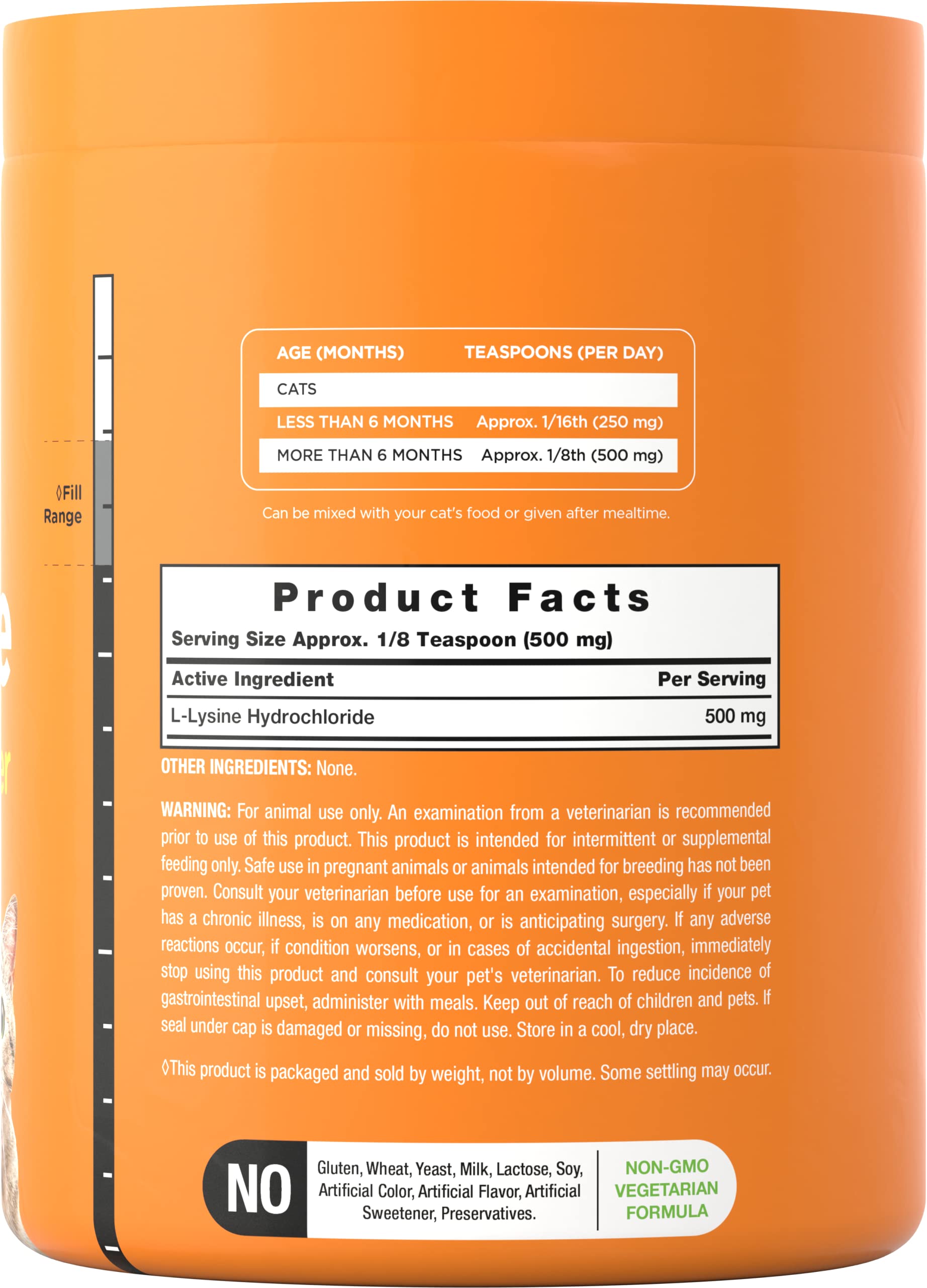 L-Lysine powder for cats 500mg per serving