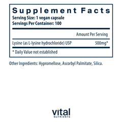 L-lysine 500mg immune support for lips and gums