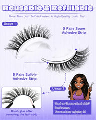 LZM no-glue lashes with natural-band blend seamlessly with your lashes.