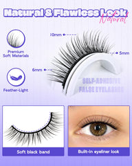 LZM self-adhesive lashes provide a natural look that blends seamlessly.